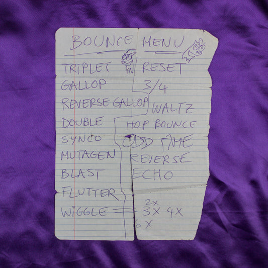bounce menu - original rushadicus drawing